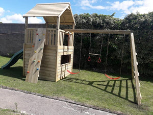 Miami Climbing Frame with Swings & Spiral Slide
