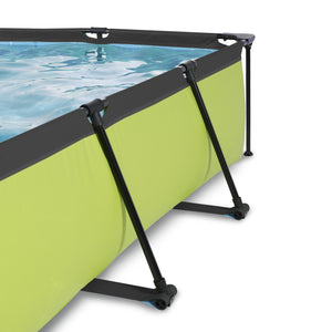 EXIT Lime pool 220x150x65cm, 300x200x65cm with dome and filter pump - green