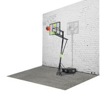 Load image into Gallery viewer, EXIT Galaxy portable basketball backboard on wheels - green/black
