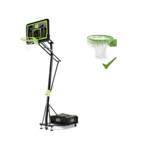 EXIT Galaxy portable basketball backboard on wheels with dunk hoop - black edition