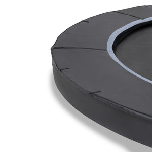 EXIT Dynamic ground level trampoline ø427cm with Freezone safety tiles - black