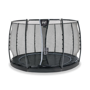 EXIT Dynamic ground level trampoline with safety net - black