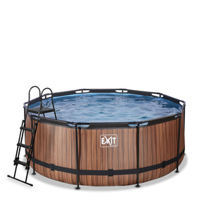 EXIT Wood pool with filter pump - brown