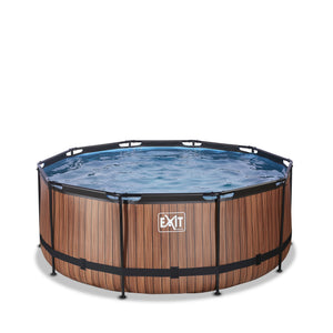 EXIT Wood pool with filter pump - brown