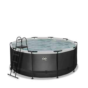 EXIT Black Leather pool with filter pump - black