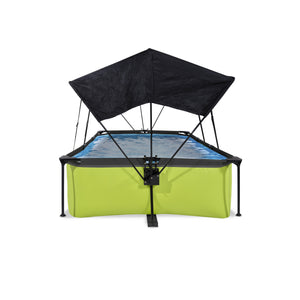 EXIT Lime pool 220x150x65cm, 300x200x65cm with canopy and filter pump - green