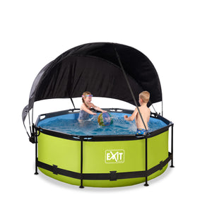 EXIT Lime pool ø244x76cm, ø300x76cm, ø360x76cm with canopy and filter pump - green