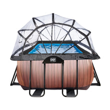 Load image into Gallery viewer, EXIT Wood pool 400x200x100cm, 540x250x100cm with dome and sand filter pump - brown
