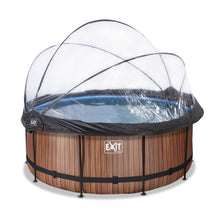 Load image into Gallery viewer, EXIT Wood pool with dome and sand filter pump - brown
