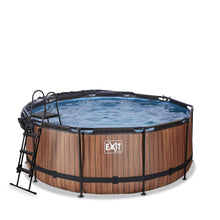Load image into Gallery viewer, EXIT Wood pool with dome and sand filter and heat pump - brown

