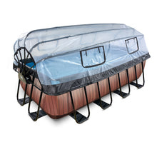 Load image into Gallery viewer, EXIT Wood pool 400x200x122cm, 540x250x122cm with dome and sand filter pump - brown
