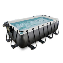 Load image into Gallery viewer, EXIT Black Leather pool 540x250x122cm with dome and sand filter and heat pump - black
