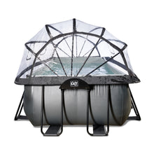 Load image into Gallery viewer, EXIT Black Leather pool 400x200x122cm, 540x250x122 cm with dome and sand filter pump - black
