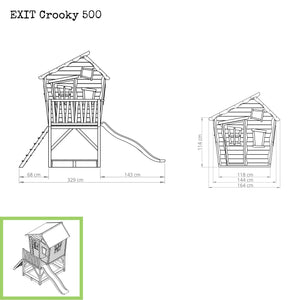 EXIT Crooky 500 wooden playhouse - grey-beige