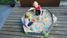 Load image into Gallery viewer, EXIT Aksent wooden sandpit hexagon 160x140cm, 200x170cm
