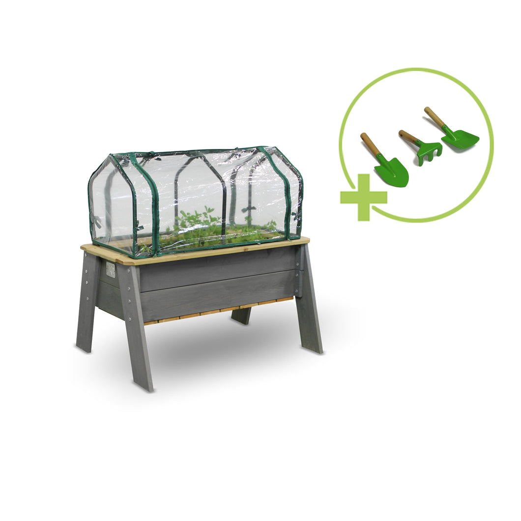 EXIT Aksent planter table L, XL with greenhouse and gardening tools