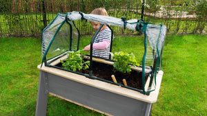 EXIT Aksent planter table L, XL with greenhouse and gardening tools