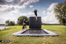 Load image into Gallery viewer, BERG Ultim Pro Bouncer FlatGround Trampoline 16.5 Ft + AeroWall 2x2 BLK&amp;GRY
